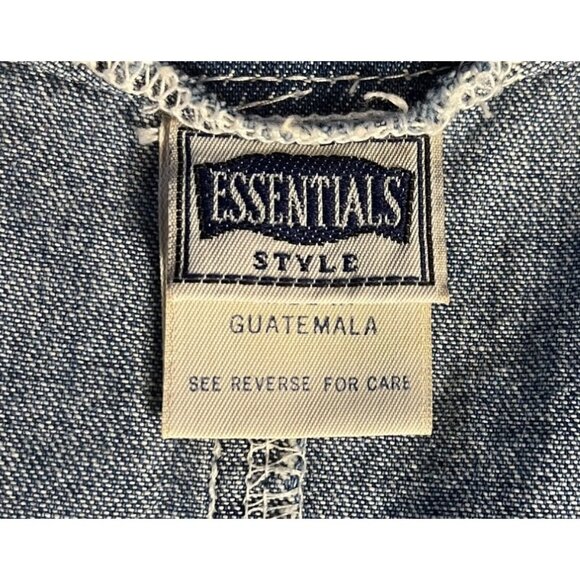 Womens Essentials Denim Sleeveless Jumper Dress V-Neck With Pockets L 100% Cotto - Picture 3 of 11